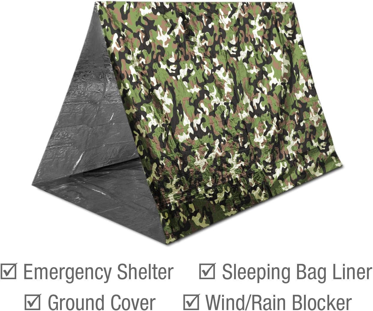 Stay Warm and Prepared with Our 4 Pack Mylar Emergency Blankets - Lightweight, Waterproof, and Compact for All Your Outdoor Adventures - Woodland Camo Design