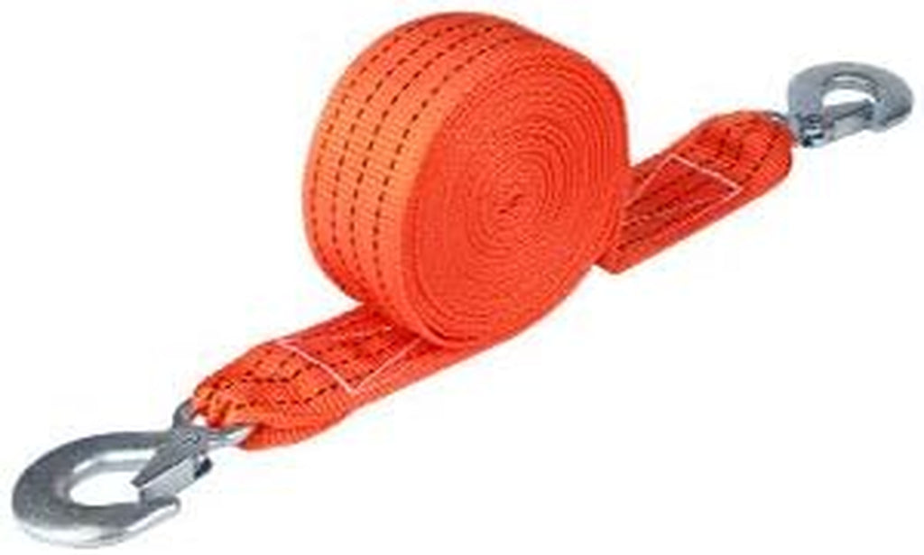 Heavy-Duty 20FT Tow Strap with Hooks - 10,000LB Break Strength for Emergency Vehicle Recovery
