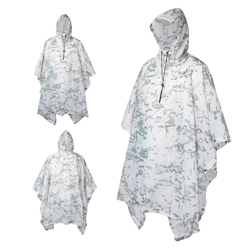Tactical Rain Poncho - Military-Grade Waterproof Gear for Outdoor Adventures, Birdwatching, and Hunting
