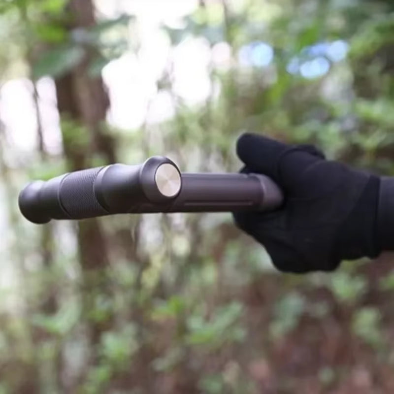 Tungsten Steel T-Type Multifunctional Self-Defense Walking Stick - Portable & Detachable for Outdoor Adventures