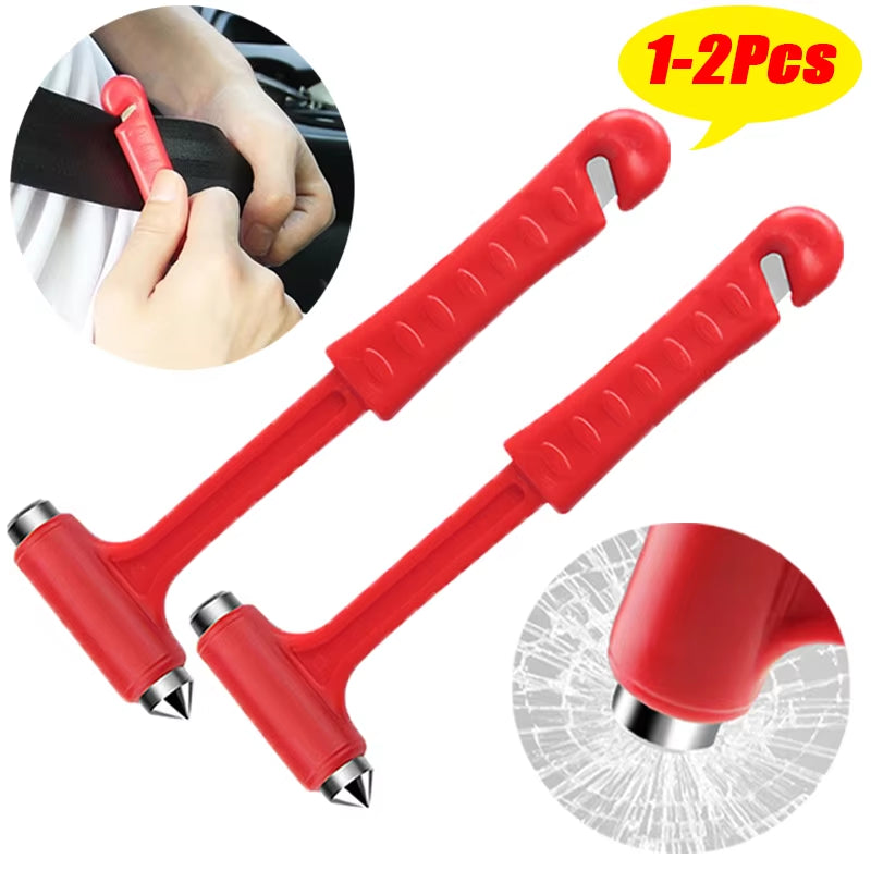 Essential Two-in-One Emergency Car Safety Hammer: Your Ultimate Glass Breaker and Seat Belt Cutter