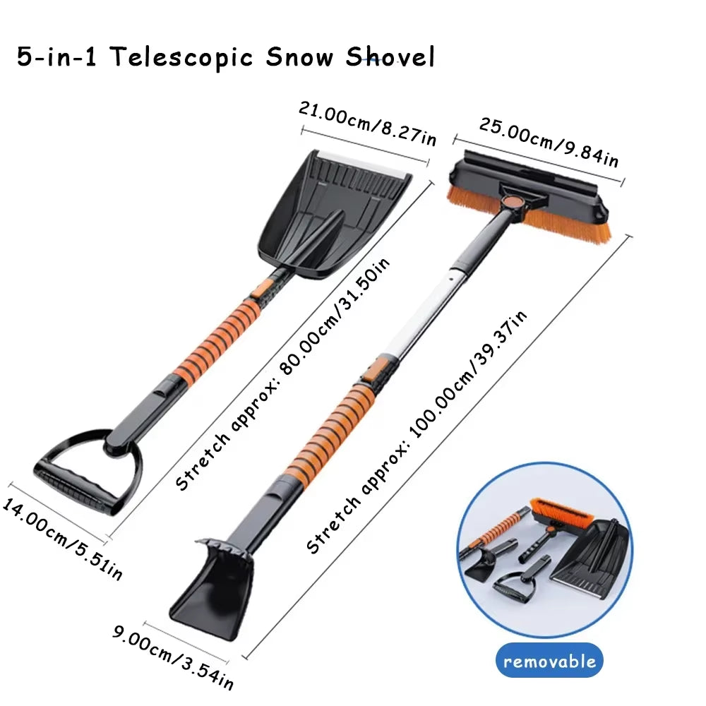Ultimate Winter Car Ice & Snow Removal Tool Set - Effortlessly Clear Snow and Ice with Our Retractable Brush & Shovel!
