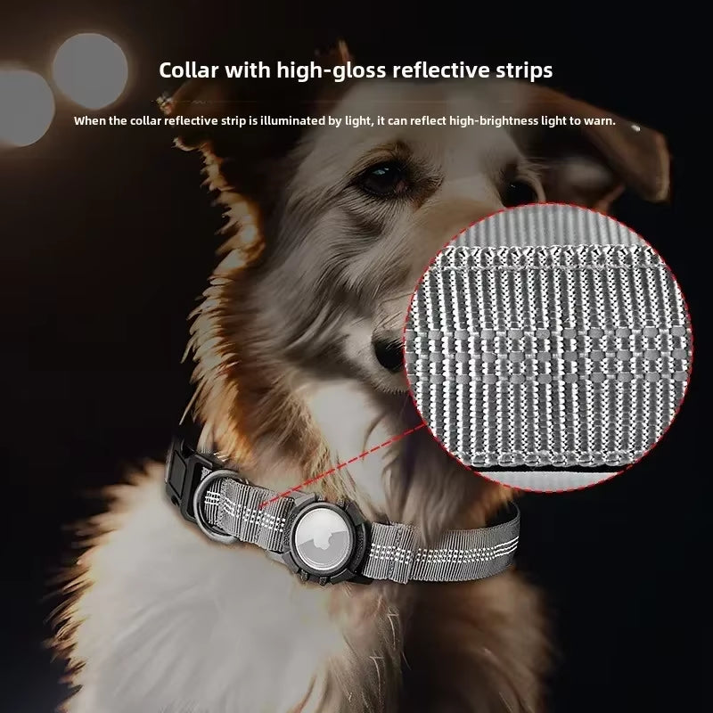 Reflective Waterproof Dog Collar with Airtag Locator - Anti-Loss Pet Safety Solution