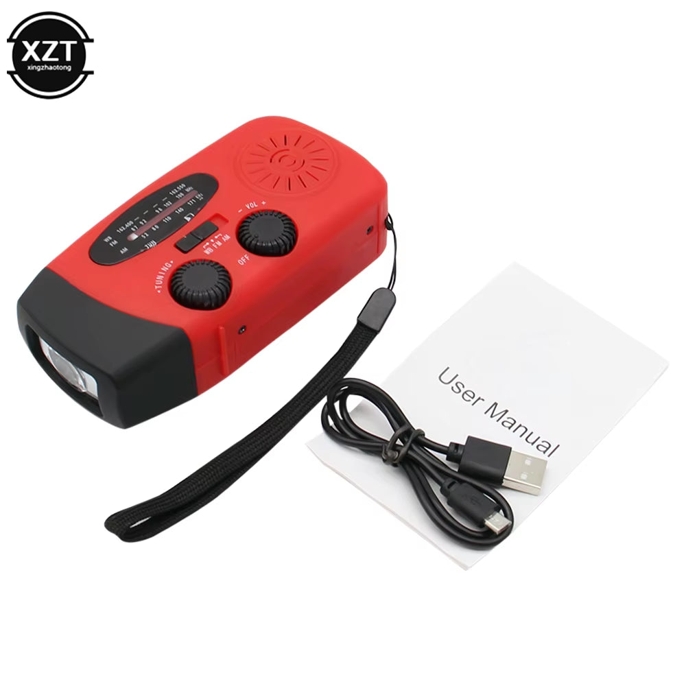Ultimate Portable AM/FM/WB Radio with Solar Hand Crank and LED Lighting – Your Essential Outdoor Emergency Companion!