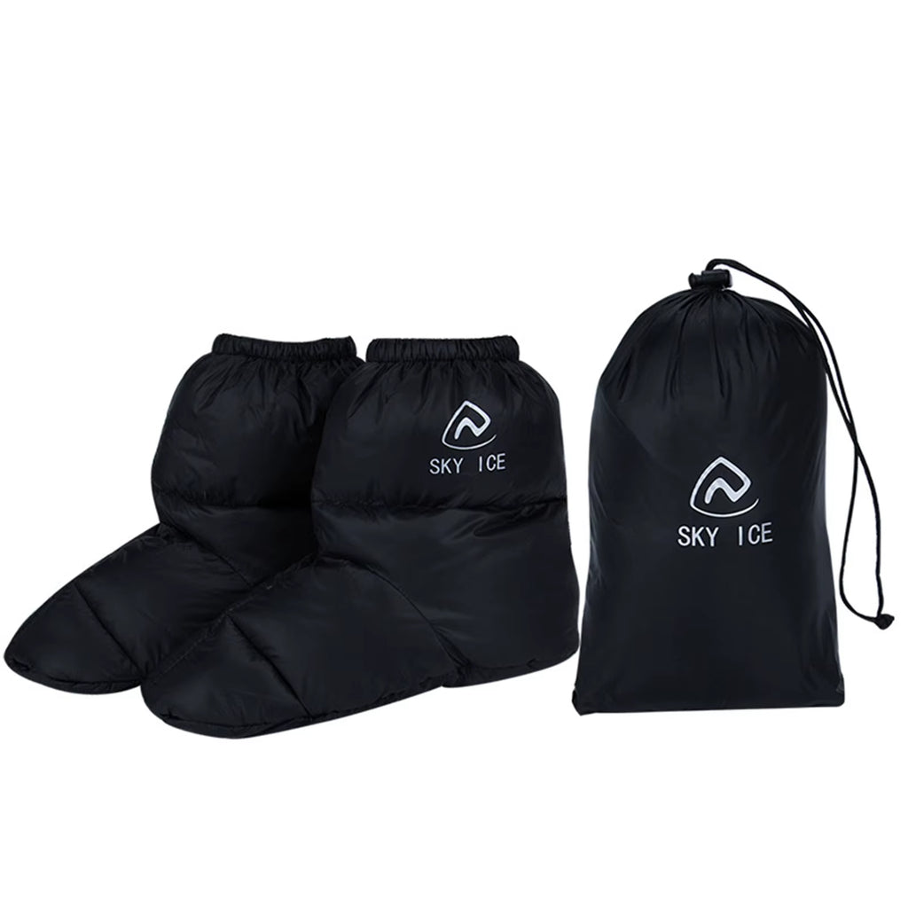 Winter Warm down Booties Socks Outdoor Camping Tent Foot Warm Covers Soft Slippers Waterproof Fluffy Footwear Mules Cozy Warmers