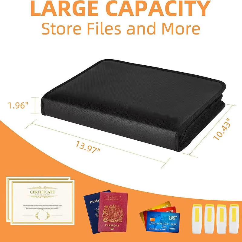 Ultimate Fireproof & Waterproof A4 Expanding File Folder with Zipper Closure - Your Essential Accordion Organizer for Documents
