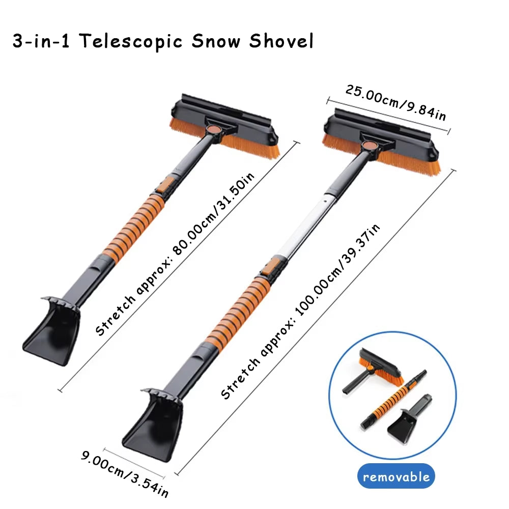 Ultimate Winter Car Ice & Snow Removal Tool Set - Effortlessly Clear Snow and Ice with Our Retractable Brush & Shovel!