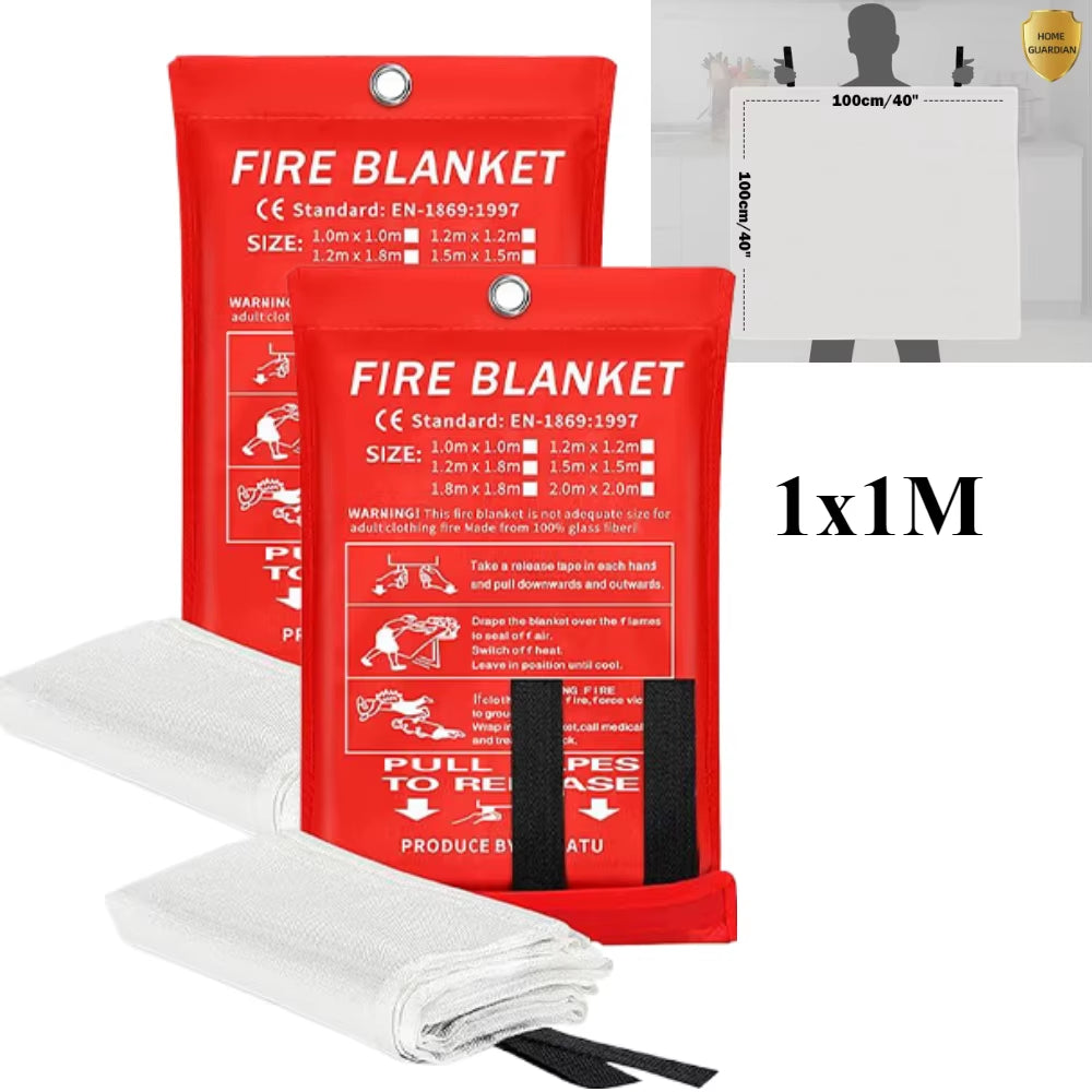 1/2Pc Fire Blanket Emergency Emergency Fire Retardant Blankets Fireproof Blanket Welding Blanket for Kitchen Fireplace Grill BBQ