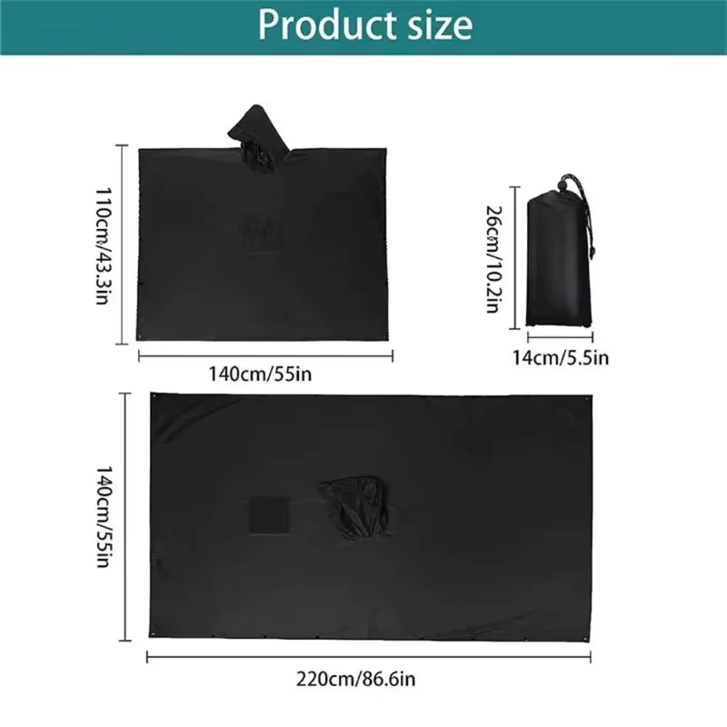 Ultimate Waterproof Travel Raincoat - 3-in-1 Hooded Poncho for Camping, Hiking, and Outdoor Adventures