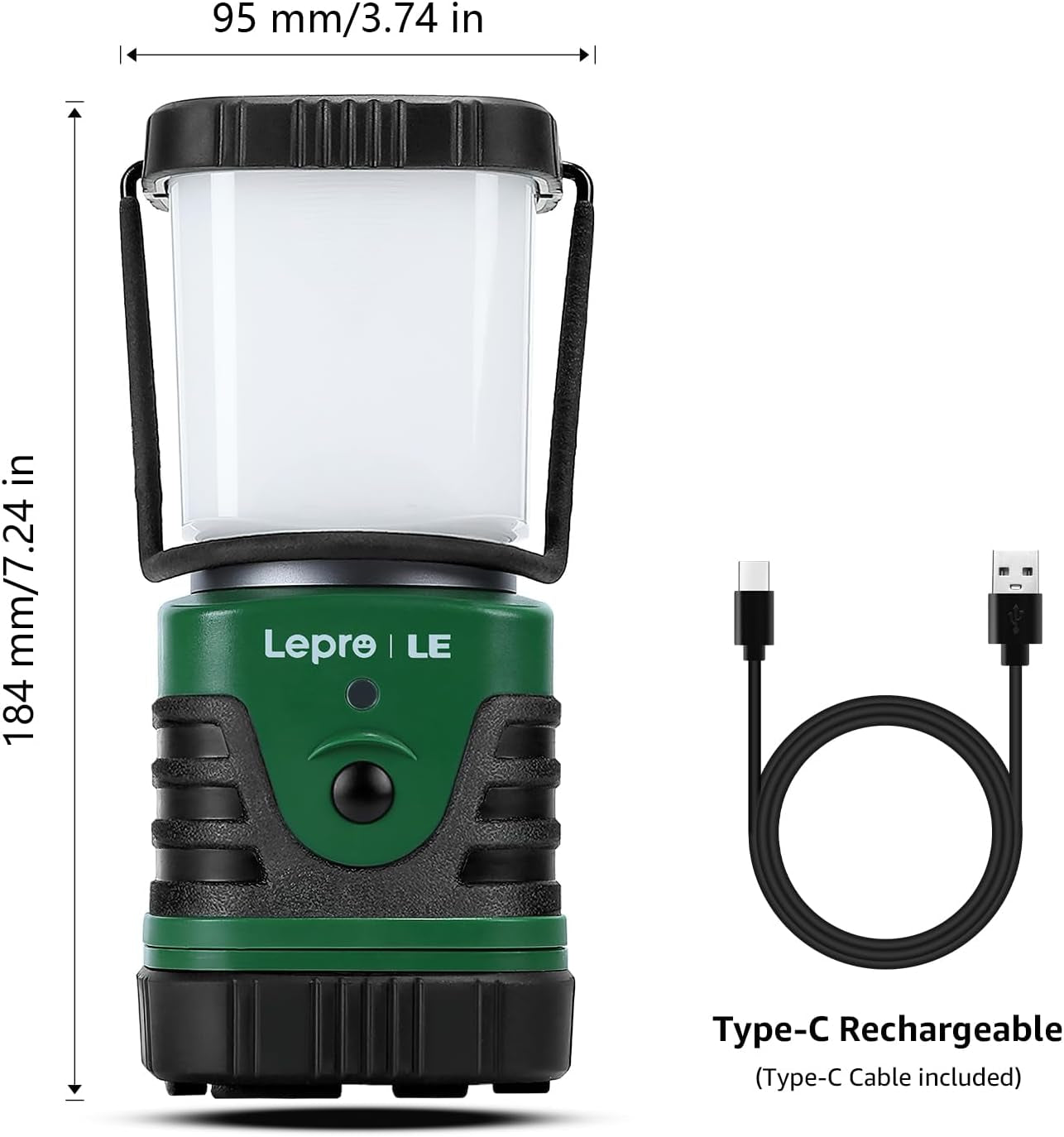 Ultimate 1000LM LED Camping Lantern - Rechargeable Power Bank, 4 Light Modes, Waterproof for Emergencies & Outdoor Adventures - USB Cable Included!
