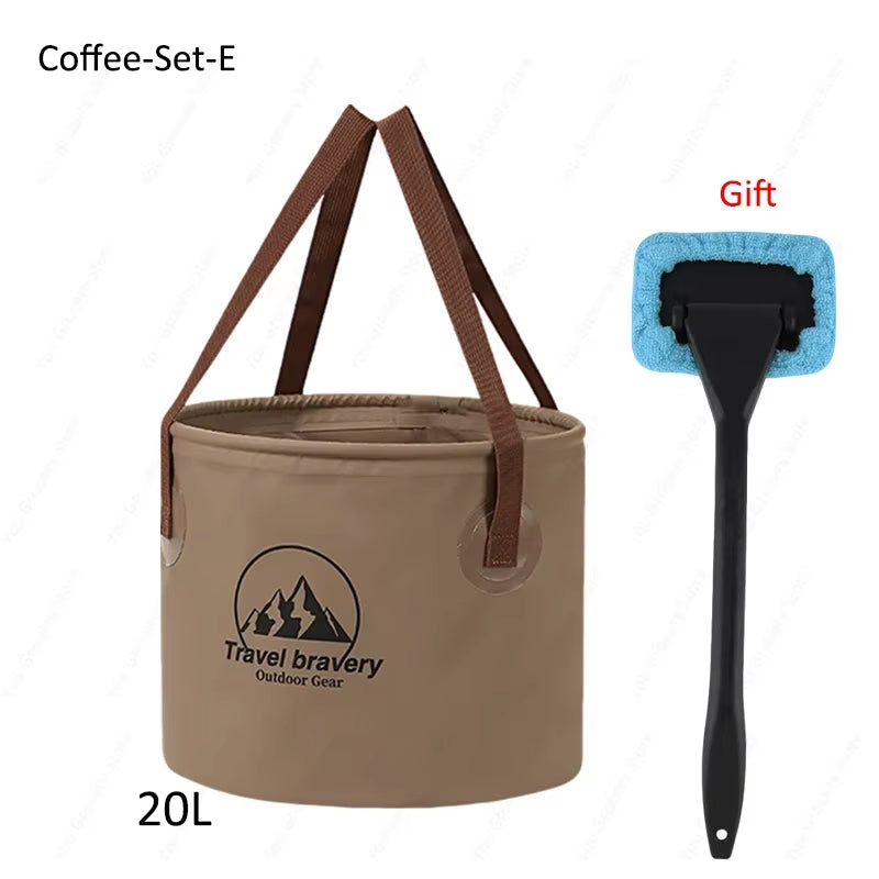 Ultimate Versatile Folding Portable Silicone Bucket with Cover - Ideal for Car Washing, Fishing, Camping, and Everyday Household Tasks (Available in 5L, 10L, and 20L)