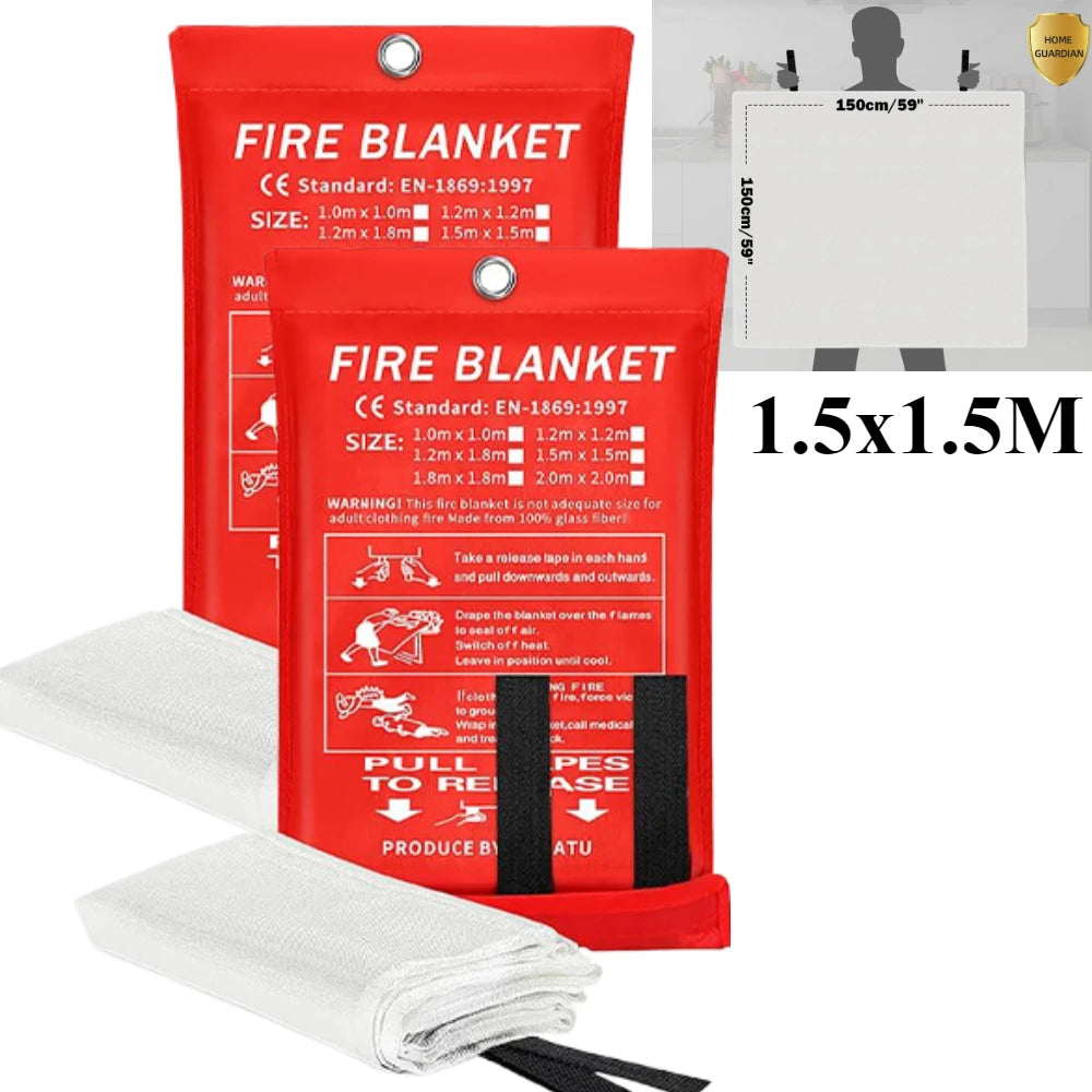 1/2Pc Fire Blanket Emergency Emergency Fire Retardant Blankets Fireproof Blanket Welding Blanket for Kitchen Fireplace Grill BBQ