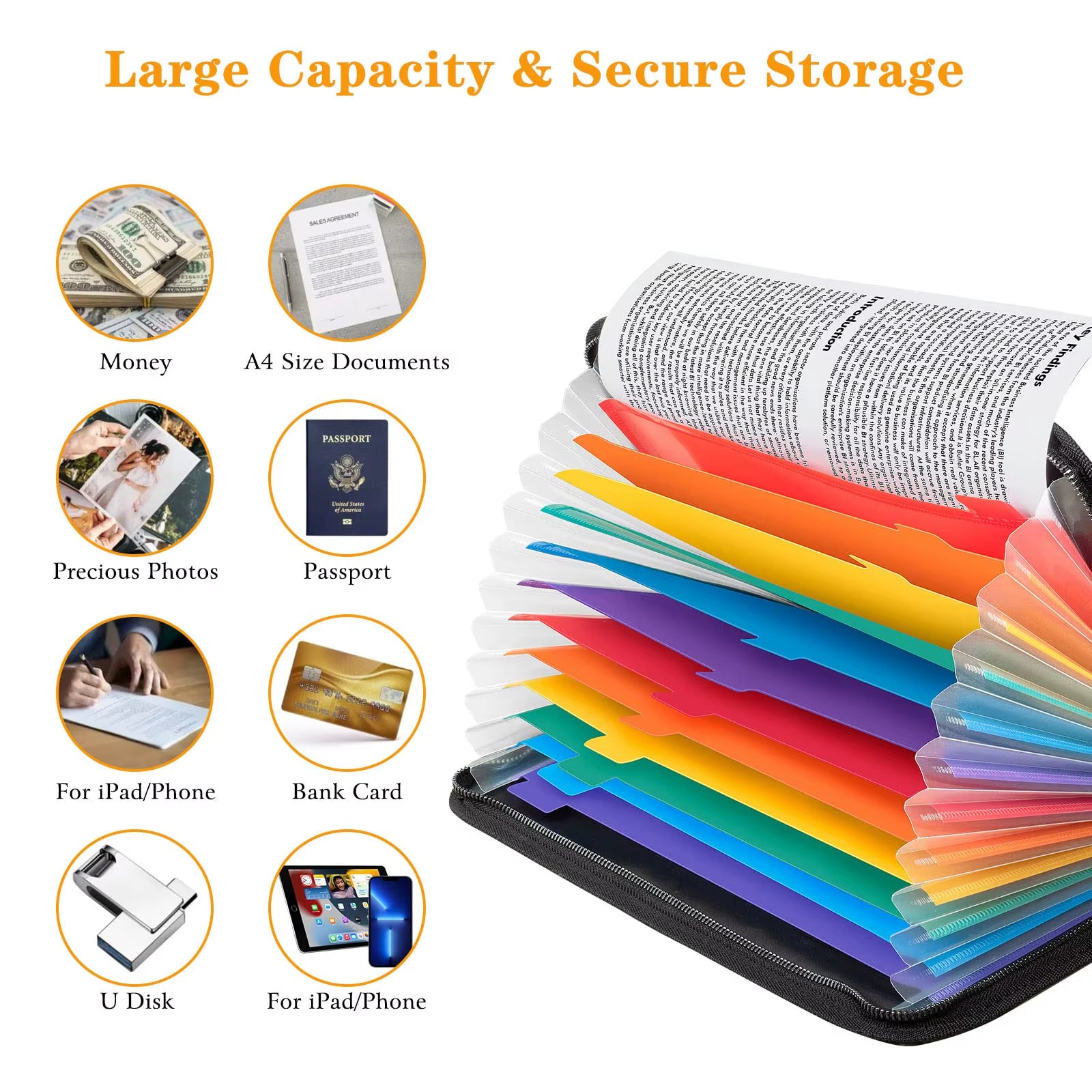 Fireproof & Waterproof A4 Document Organizer Bags - Ultimate Durable Storage Solution (36x26 cm)