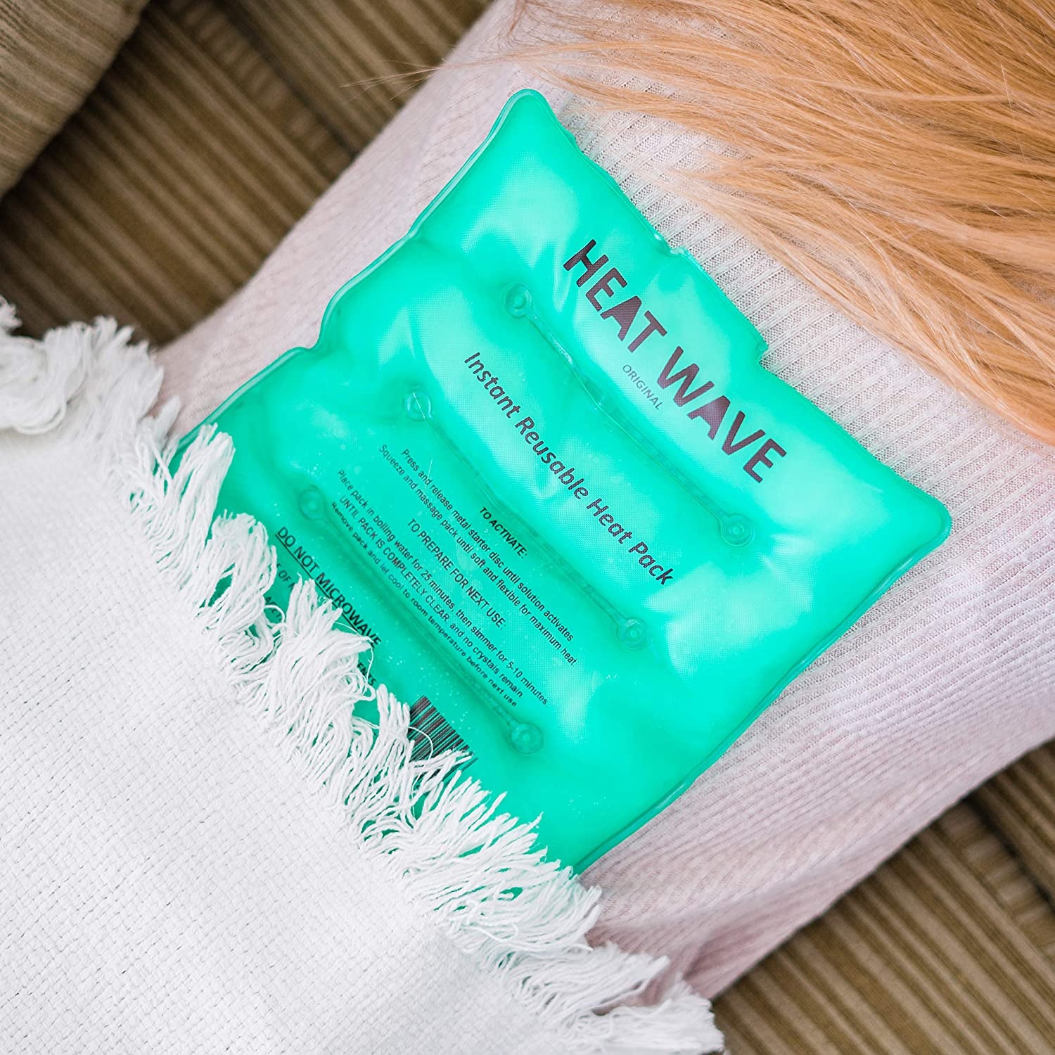 Large Green Instant Reusable Heat Pack - Medical Grade (8" x 12") - Made in USA