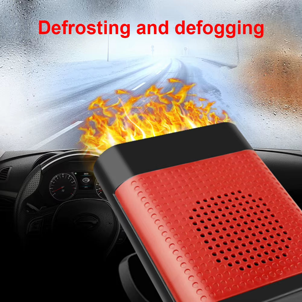 Stay Warm and Clear on the Road: Portable 12/24V Electric Car Heater with 360° Rotating Demister & Powerful 1200W Defroster