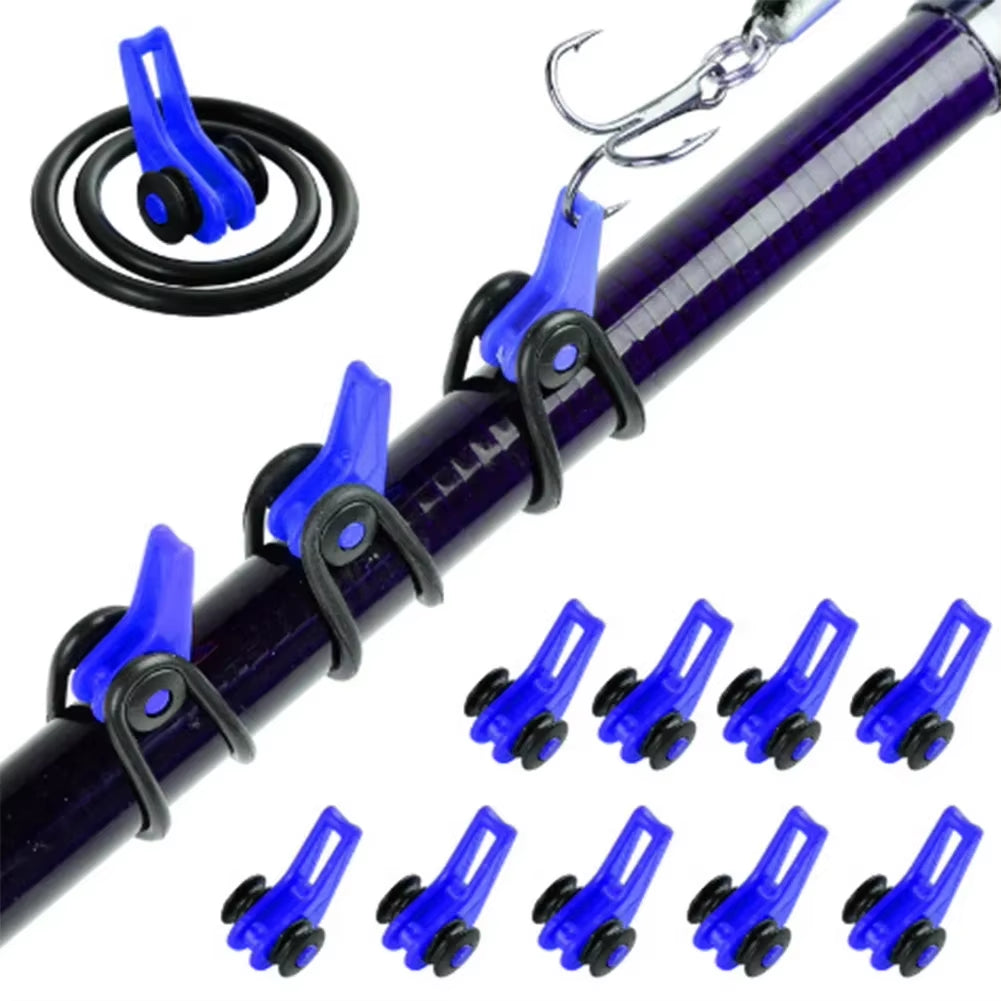 10-Pack Silicone Fishing Rod Hook Keepers - Keep Your Bait and Lures Secure for Effortless Fishing Adventures!