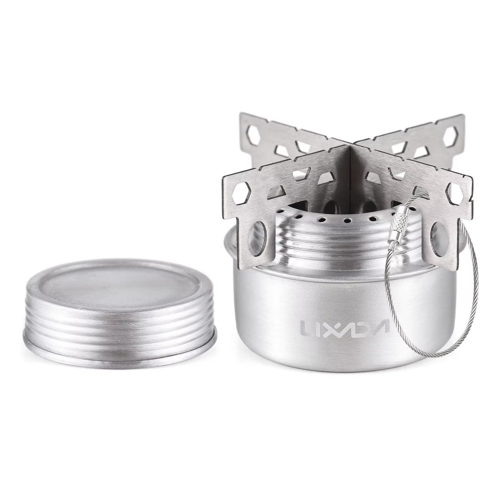 Compact and Lightweight Mini Aluminum Alloy Alcohol Stove for Outdoor Cooking - Perfect for Camping, Hiking, and Backpacking
