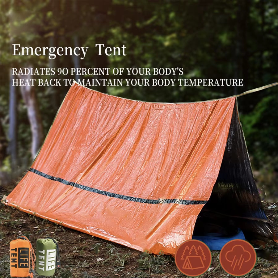Emergency Survival Tent Shelter for 2 - Your Essential Outdoor Companion for Camping and Hiking Adventures