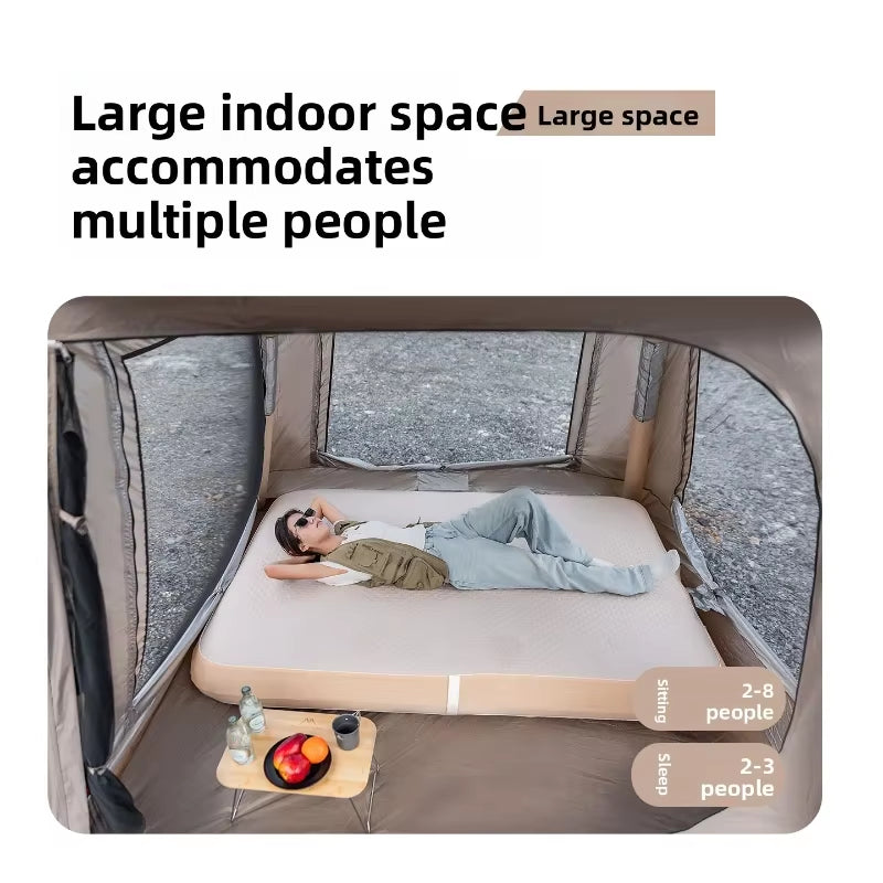 Experience the Great Outdoors with the MOUNTAINHIKER Quick Setup Inflatable Camping Tent - Spacious, Rainproof, and UV Protected for Family Adventures!