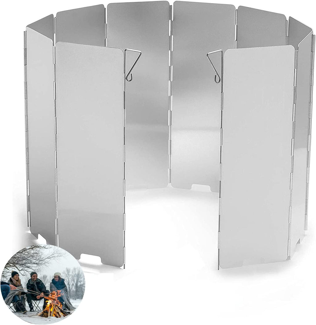 Ultimate Foldable Camping Stove Windscreen - Lightweight Aluminum Wind Shield for Outdoor Adventures - Perfect for Gas Stoves and More!