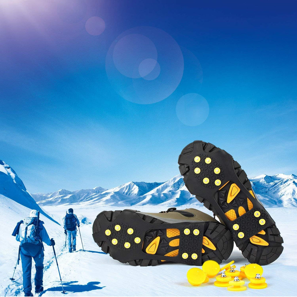 Ice Grips - Ultimate Anti-Slip Traction Cleats with 10 Steel Studs for Shoes and Boots