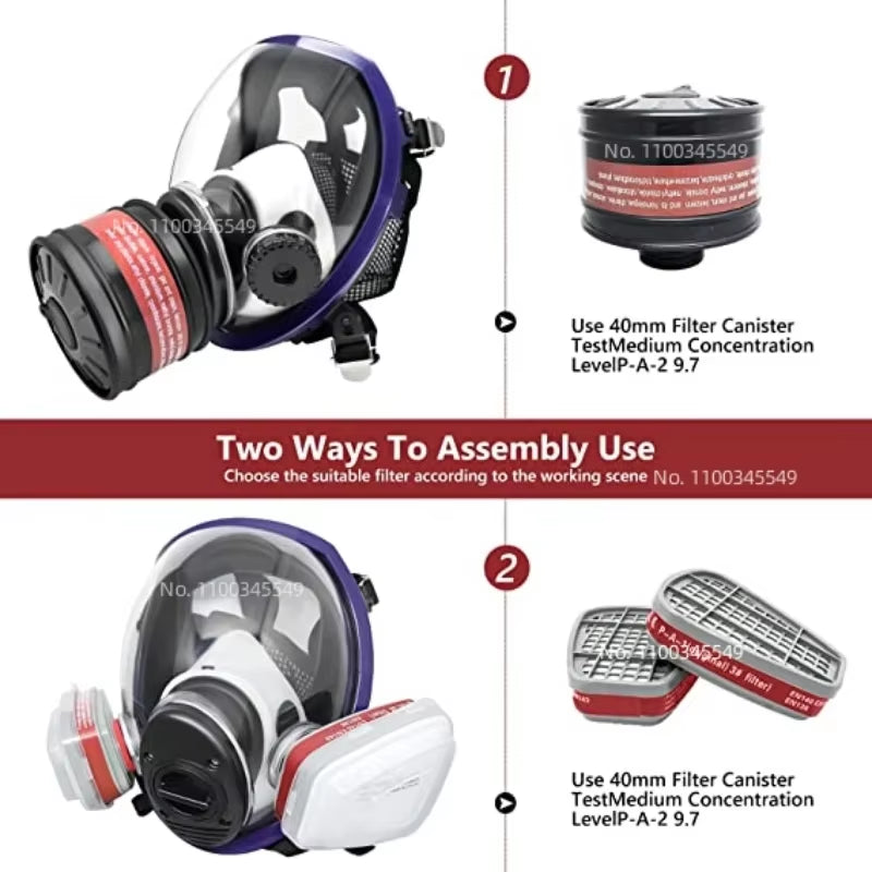 Experience Ultimate Protection with the Full Face Respirator Gas Mask - Ideal for Chemical Fumes, Spray Painting, and Tactical Survival