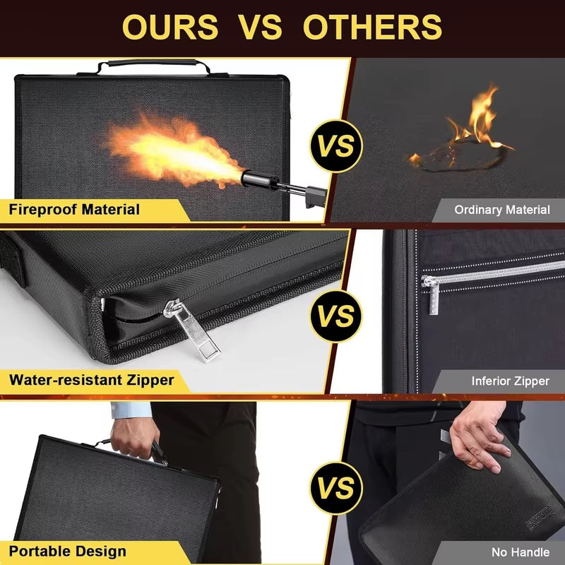 Ultimate Fireproof & Waterproof A4 Expanding File Folder with Zipper Closure - Your Essential Accordion Organizer for Documents