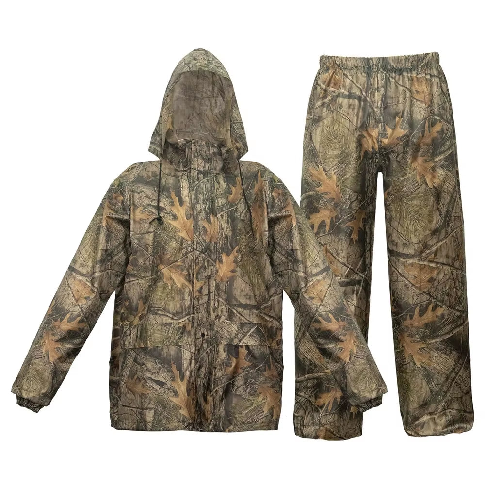 Ultimate Camouflage Folding Raincoat Set - Portable Waterproof Poncho for Fishing, Motorcycling, and Storms