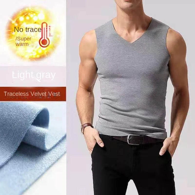 Men's Thermal Underwear Vest - 37° Heating Fiber & Velvet Seamless Design for Ultimate Warmth and Comfort