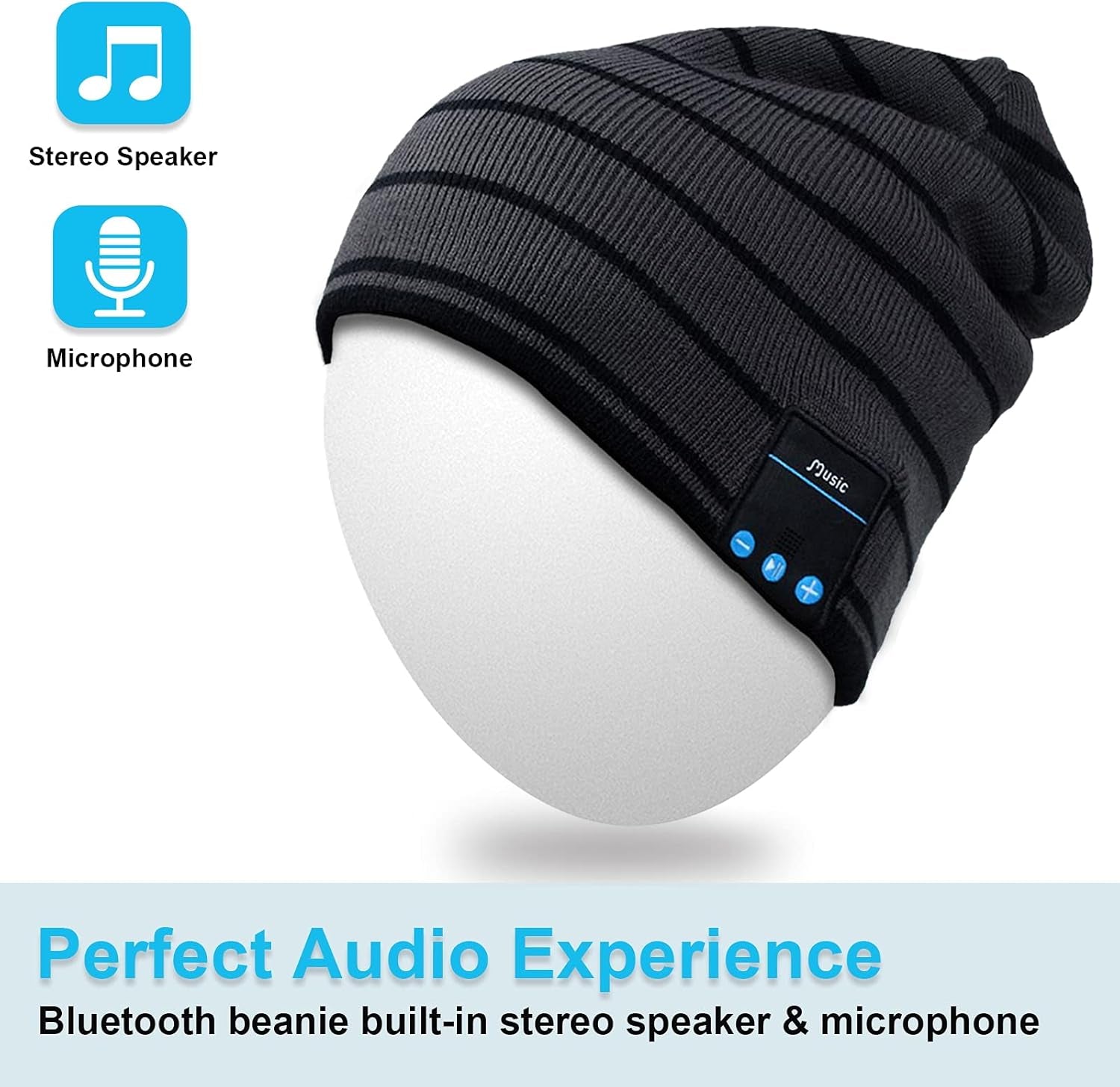 Stay Warm and Rock Your Tunes with the Ultimate Bluetooth Beanie Hat for Men and Women - Perfect Music Hat with Built-in Headphones!