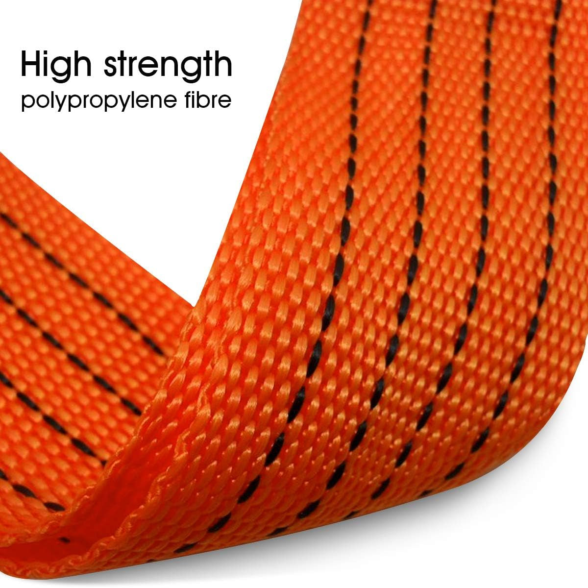 Heavy-Duty 20FT Tow Strap with Hooks - 10,000LB Break Strength for Emergency Vehicle Recovery