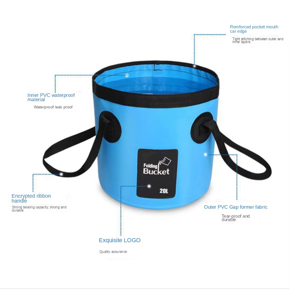 Discover the Ultimate 12/20L Foldable Waterproof Bucket for Outdoor Adventures and Easy Water Storage!