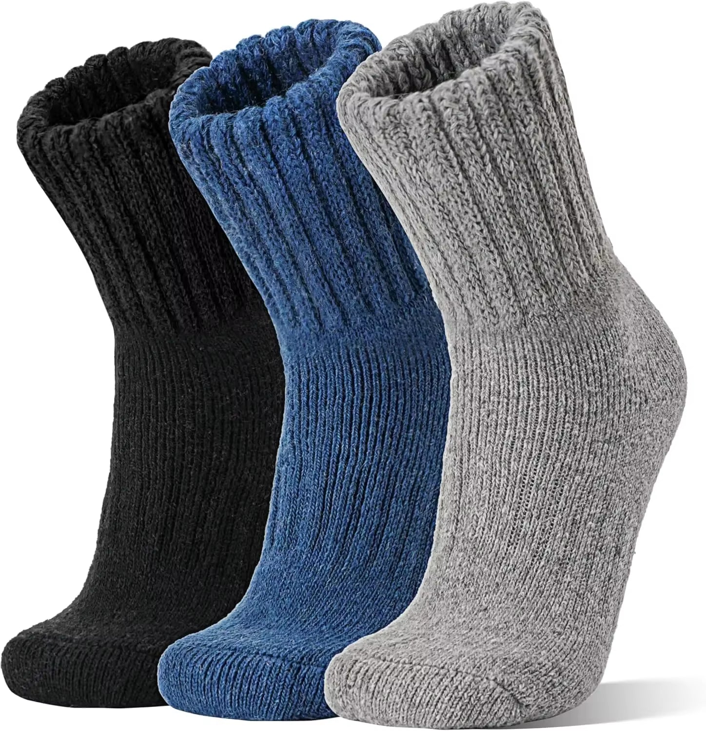 Cozy 70% Merino Wool Boot Socks for Women - 3 Pairs of Thick Thermal Winter Hiking & Ski Socks