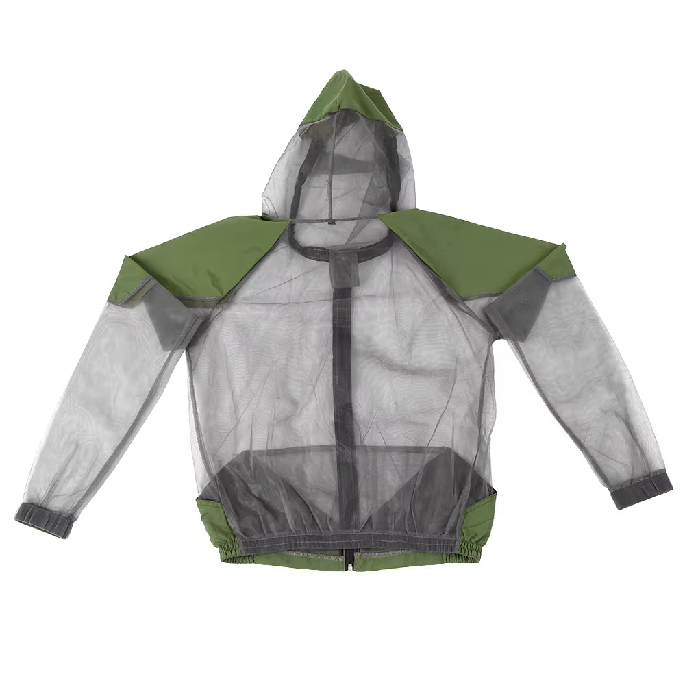 Experience the Great Outdoors with the Ultimate Mosquito Repellent Suit - Complete Bug-Resistant Jacket, Mesh Hood, Gloves & Pants for Fishing and Camping Adventures!