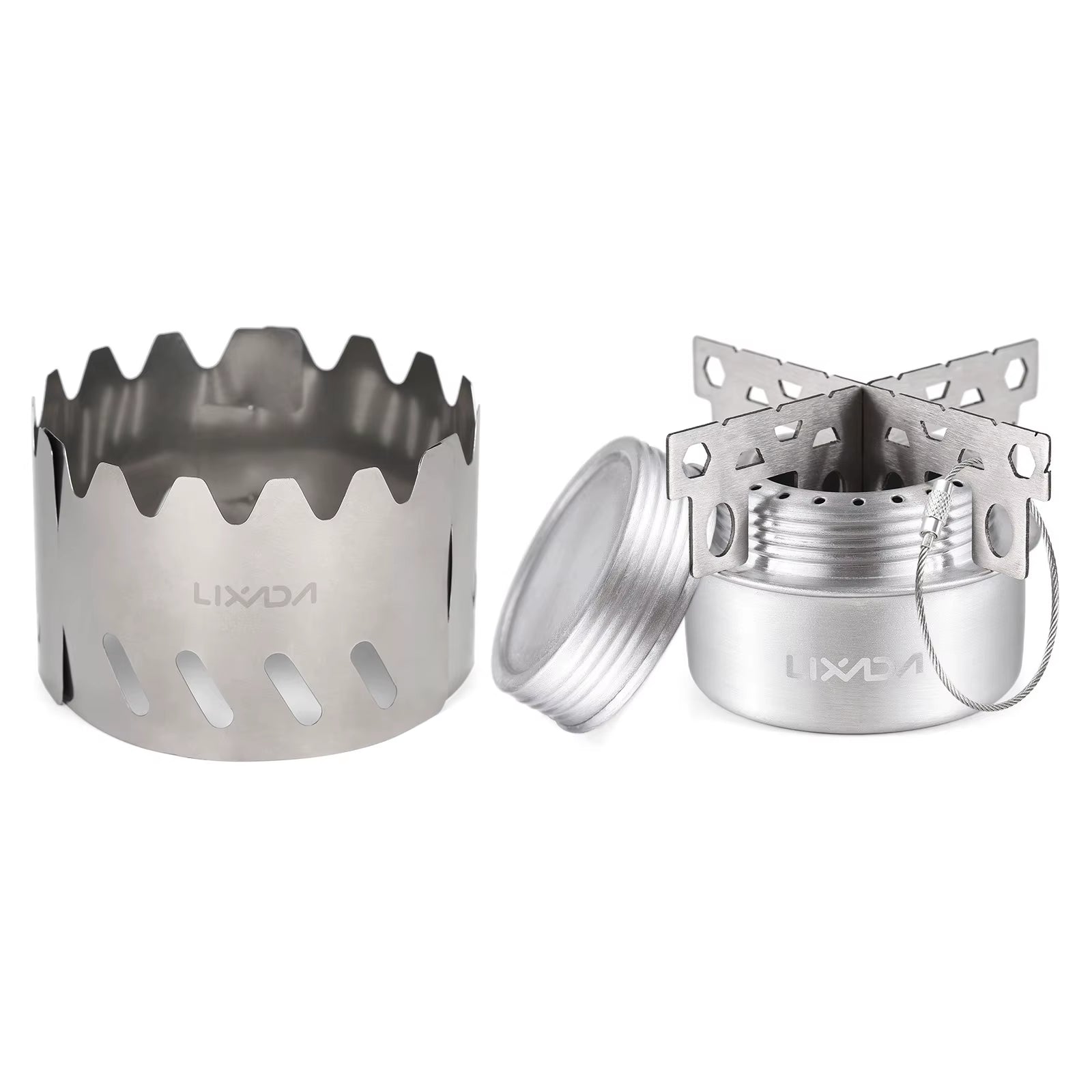 Compact and Lightweight Mini Aluminum Alloy Alcohol Stove for Outdoor Cooking - Perfect for Camping, Hiking, and Backpacking